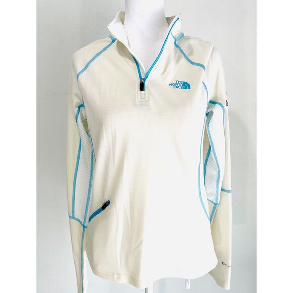 The north Face performance sweater white outdoor sports camping hiking women's M - Picture 3 of 7